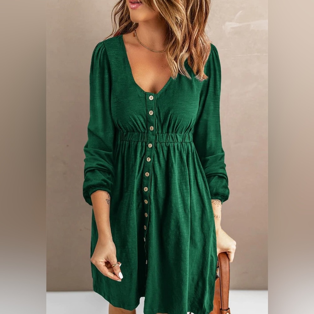 Button Down Long Sleeve Dress